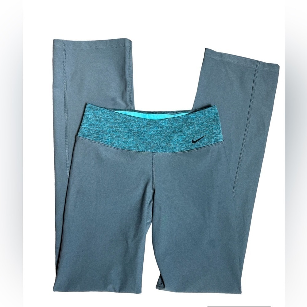 Nike Teal/Gray Legend Yoga Pants‎ Straight Leg Size Small Active Wear